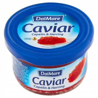 Červený kaviár s ikonami a ikonami.