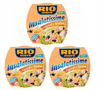 JEDLÁ S ZELENINOU, fazuľami a TUNA RIO MARE 3 ks