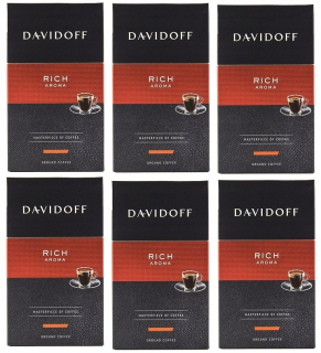 Zrnková káva -  Davidoff 6x250g Bohatá aróma mletá káva