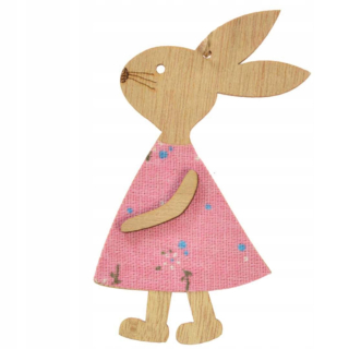 Veľkonočná dekorácia - Veľkonočná figurína drevená zajac 11 cm