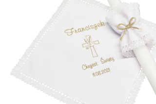 Doplnky na krst - Krstová sviečka s menom Pink Angel NOVINKA