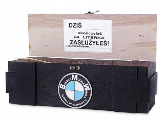 Drevená krabička na alkohol BIRTHDAY BMW