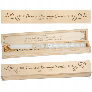 Prvé sväté prijímanie - Drevené sviečky Communion Gravírovanie, meno
