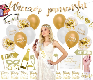 Výzdoba veniec Bachelorette zlato Boho XL