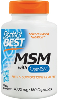 Ochrana kĺbov -  Doctor's Best MSM s OptiMSM 1000mg 180 kapsúl