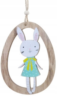 Veľkonočná dekorácia - Drevené prívesok Hare Egg Easter 1x