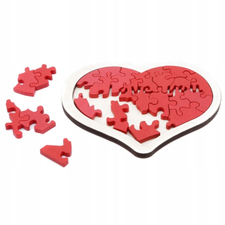 Darček na Valentína - Drevená skladačka SRDCE MGG Darčeky z dreva