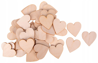 Darček na Valentína - Drevené srdiečko pre oddelenie 1 cm 50 ks