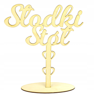 Doplnky na krst - Drevený nápis na základni krst sladkého stola