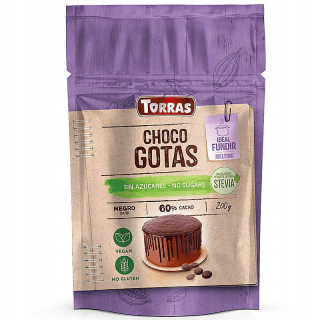 Drops Chocolate Bitter 60% 200g Torras Keto