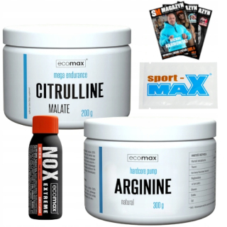 Aminokyseliny - ECOMAX ARGININE 300G + CITRULLINE 200G Pevnosť čerpadla