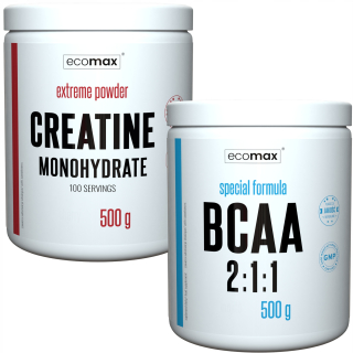 Kreatín - Kreatín ECOMAX 500 g Kreatín + 500 g BCAA AMINO