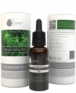 CBD - Essenza Hemp CBD CBDA 5% RAW veľká fľaša