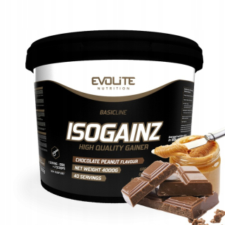 Gainer - Evolite isogainz 4000g 4kg Gainer arašidové maslo