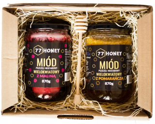Eco set 2x med s ovocím -Malina a oranžové