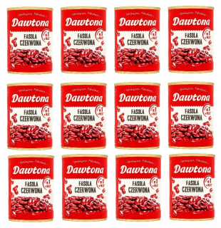 Červená nakladaná fazuľa Dawton 400 g x 12