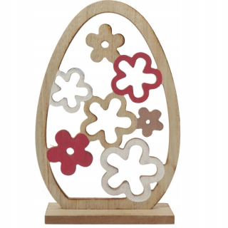 Veľkonočná dekorácia - Veľkonočná figurína drevené vajíčko H 24 cm
