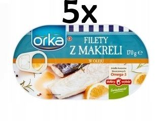 Makrelové filé v oleji v oleji 5ks. x 170g