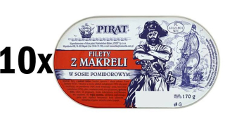 Pirátske makrely filé v paradajkách 10 x 170g