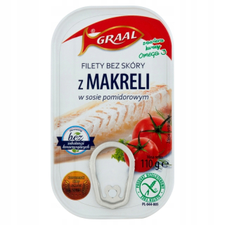 Makrelové filé v omáčke. 110 g Graal 3 ks