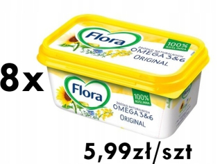 Flora Margarin Omega 3 & 6 Original 8 x 400g