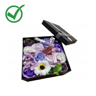 Darček na Valentína - Krabička na kvety, mydlová ruža Kvety 10 cm