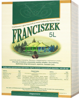FRANCISZEK LIEČIVÁ MINERÁLNA VODA 5L S REZAČKOU