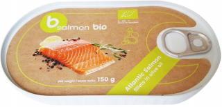 Filet z lososa v olivovom oleji (cín) Bio 150