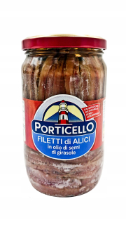 ANCHOIS filety na slnečnicovom oleji 720g PORTICE