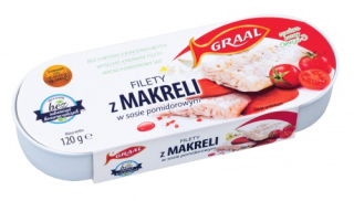 Makrelové filé v paradajkovej omáčke 120 g Graal 3 ks
