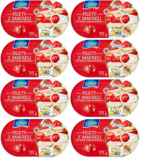 Makrelové filé v paradajkovej omáčke Losos 8x 175g