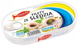 Filety z sleďov v oleji 170g Graal 3 ks