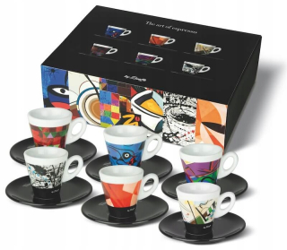 Šálky zigaffe umenia espresso 6 sady. maľovanie