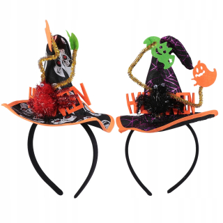Halloween - Vtipný halloween vlasový obruč pavúk čarodejnícky klobúk dizajn