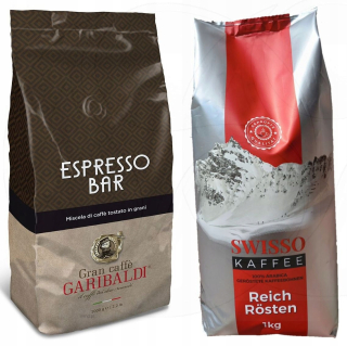 Zrnková káva - Garibaldi Espresso Bar + Swisso Kaffee 100% Arabica