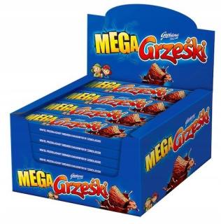 Grzeski mega kakaové oblátky v čokoládovom spatter