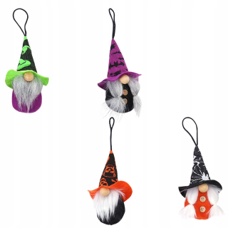 Halloween - 4ks visiace dekorácie halloweenu Gnome