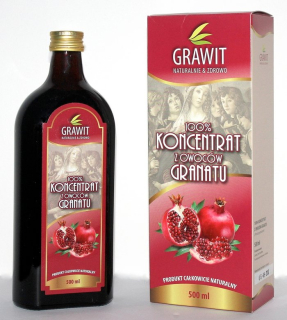 GRAWIT 100% koncentrát ovocné šťavy granátové jablko 500ml