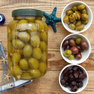 Grécke olivy Chalkidiki s ALMOND 900G NET