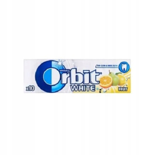 Orbit biela ovocná guma 10 dražé - podnos 30ks