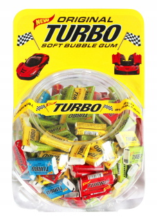 Turbo Chewing Gum s obrázkami 300 kusov gumy autá