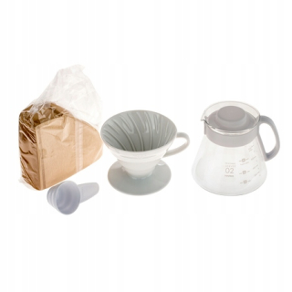 Hario Dripper keramický biely + server + filtre