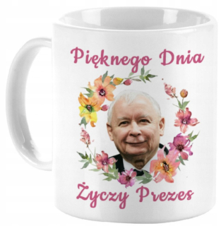 Darček na Valentína - Hrnček hit hrnček s tlačou Jarosław Kaczyński Pis Jarek jeseň zima 2022 2023 Klasická keramika 330 ml