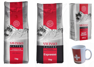 Zrnková káva - Hit Swisso Kaffee Set 100% Arabica + hrnček