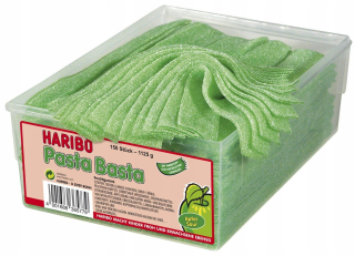 Zelené jablkové prúžky Haribo Sour Gummies