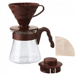 Hario Set V60 nalejte nad súpravou BROWN - DRIP + SERVIS