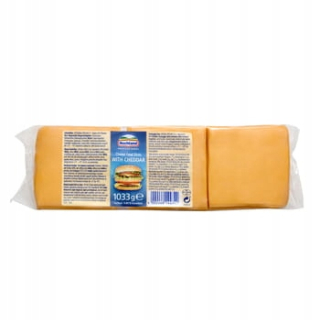 Hochland Cheddar. Syr sa roztavil v plátkach 1033 g
