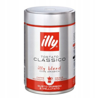 Káva mletá - Illy Moka 250 g Káva pre kaviareň v plechovke Talianska