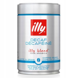 Káva bez kofeínu - Illy bez kofeínu kávový fazuľa v plechovke 250 g