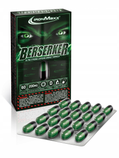 Ironmaxx BERSERKER kofeín 60 kapsúl. rozcvička